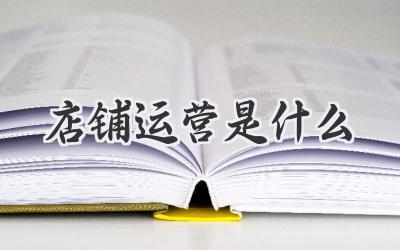 店铺运营是什么