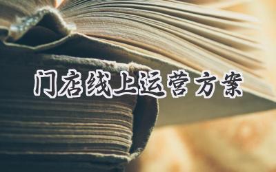 门店线上运营方案