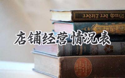 店铺经营情况表
