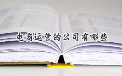 电商运营的公司有哪些