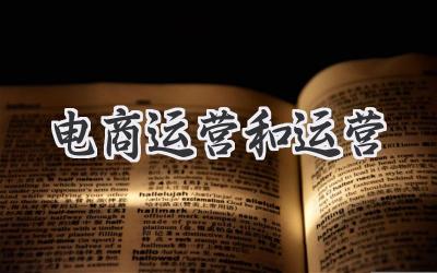 电商运营和运营