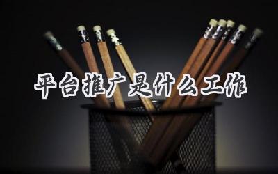 平台推广是什么工作