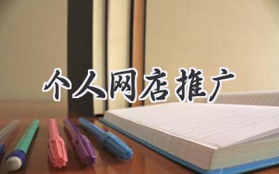 个人网店推广